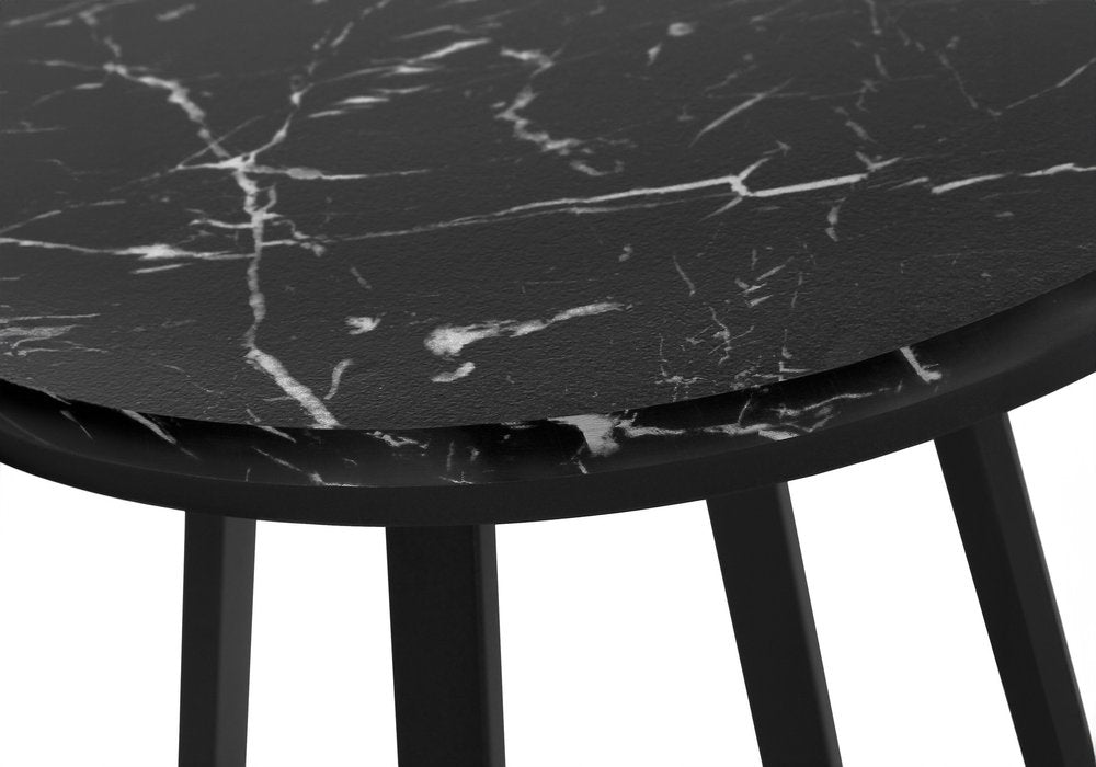 22" Black Round End Table