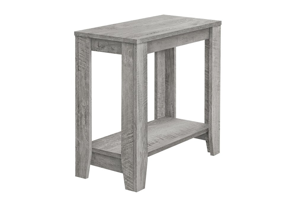 22" Gray Wood End Table With Shelf