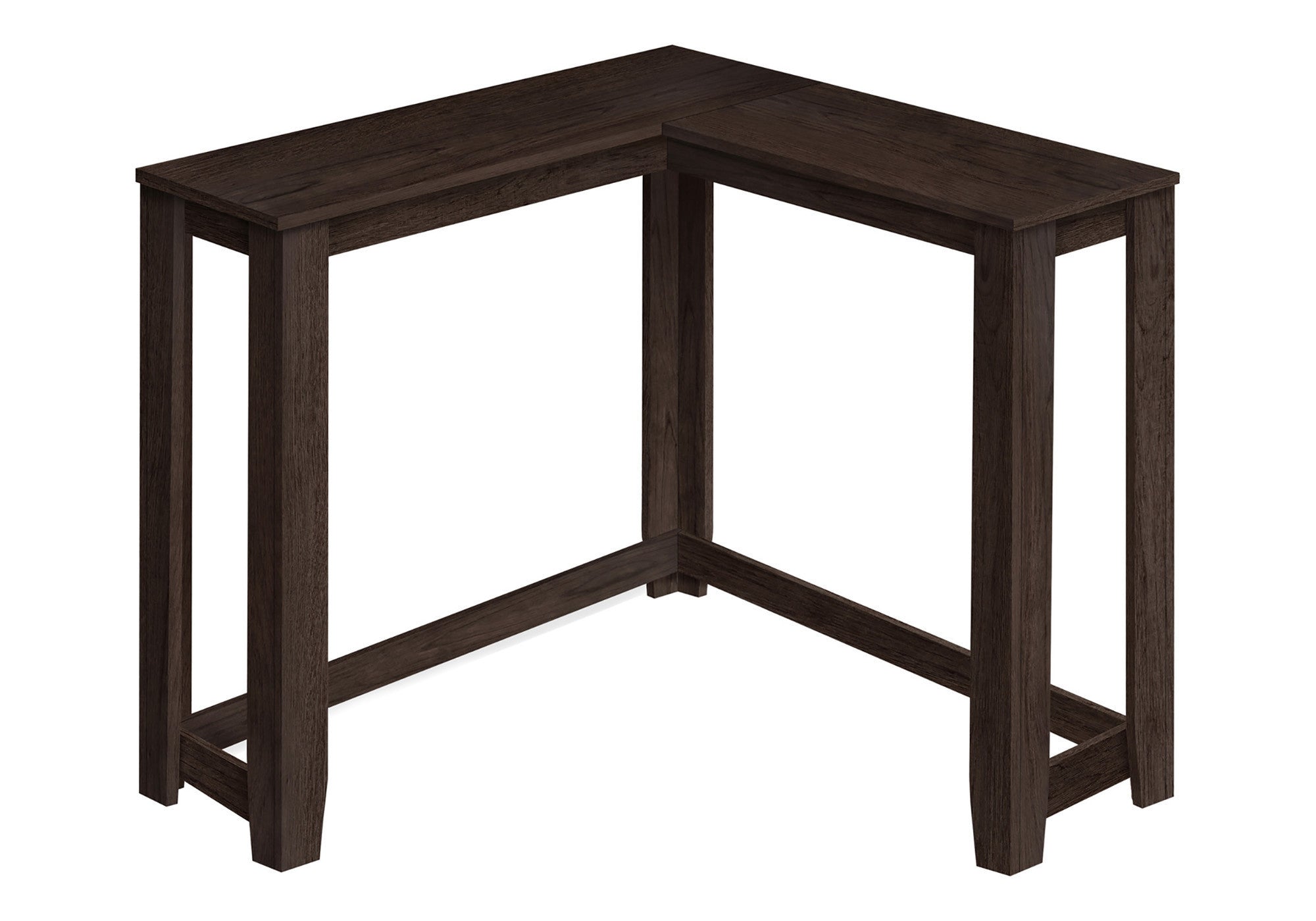 36" Espresso Wood Distressed Corner Frame Console Table