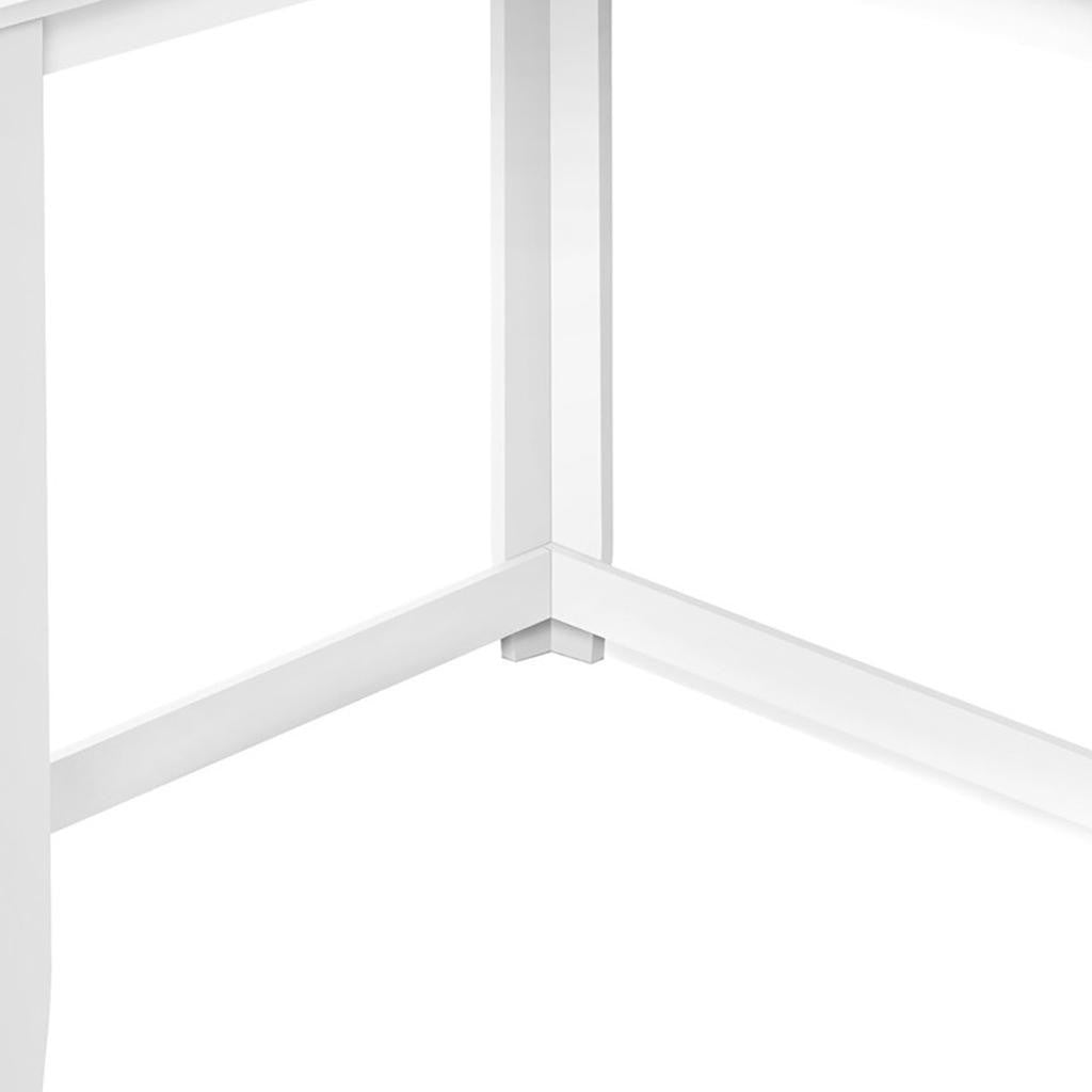 36" White Wood Corner Frame Console Table