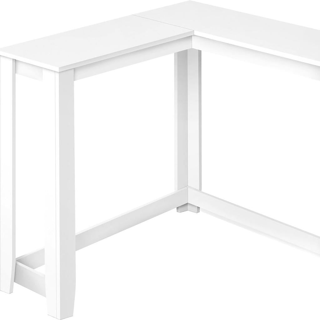 36" White Wood Corner Frame Console Table