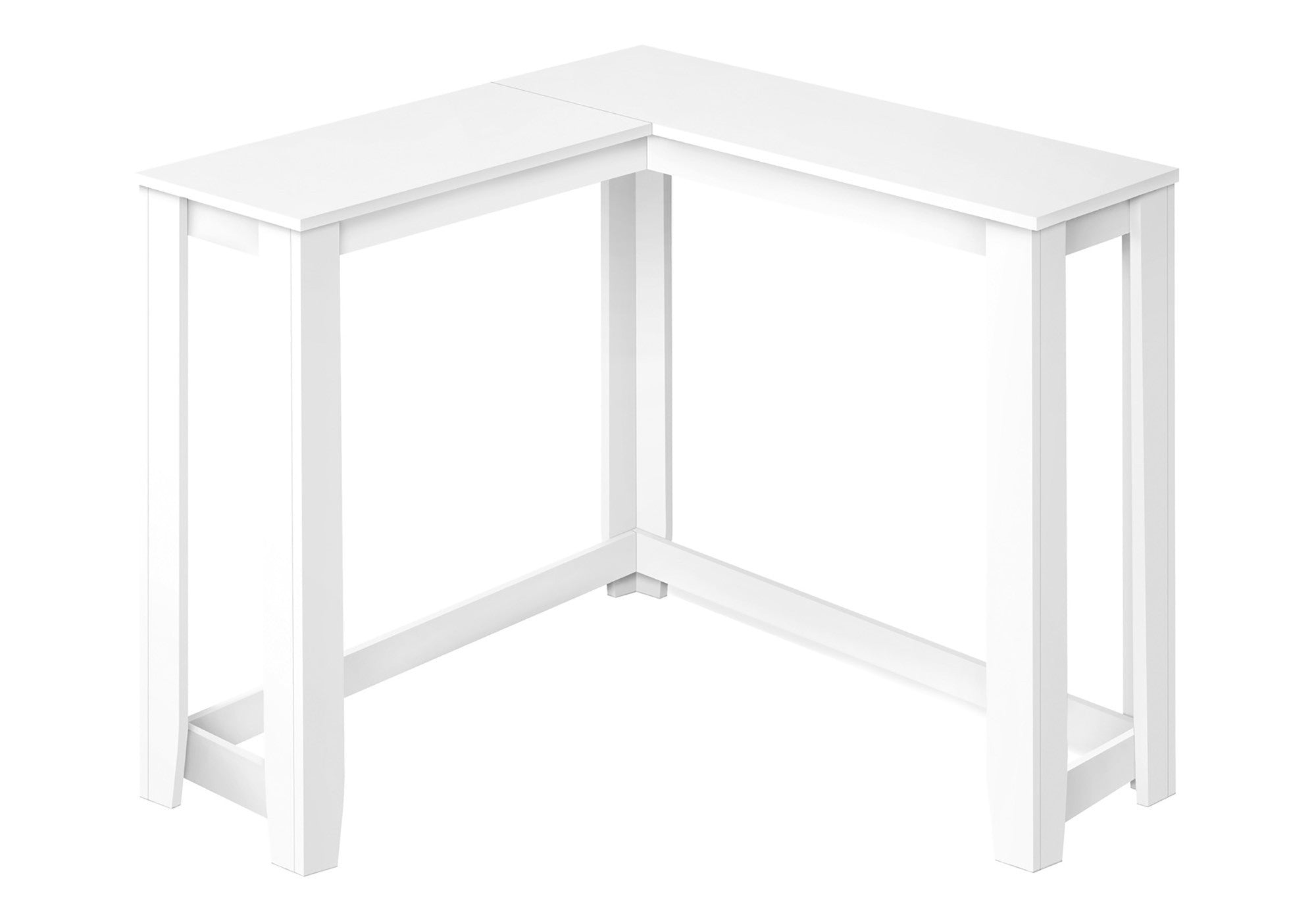36" White Wood Corner Frame Console Table