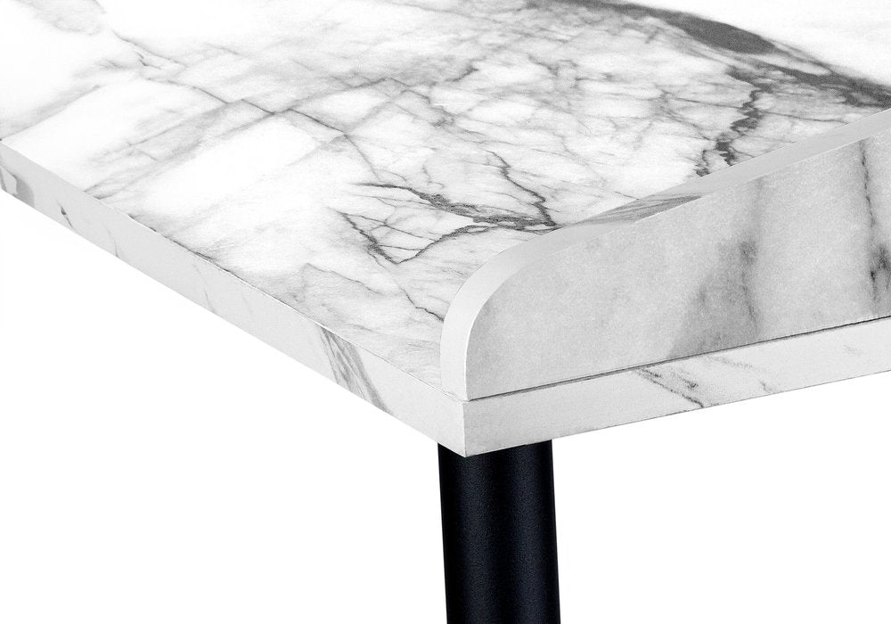 47" White and Black Wood and Iron Parsons Writing Desk