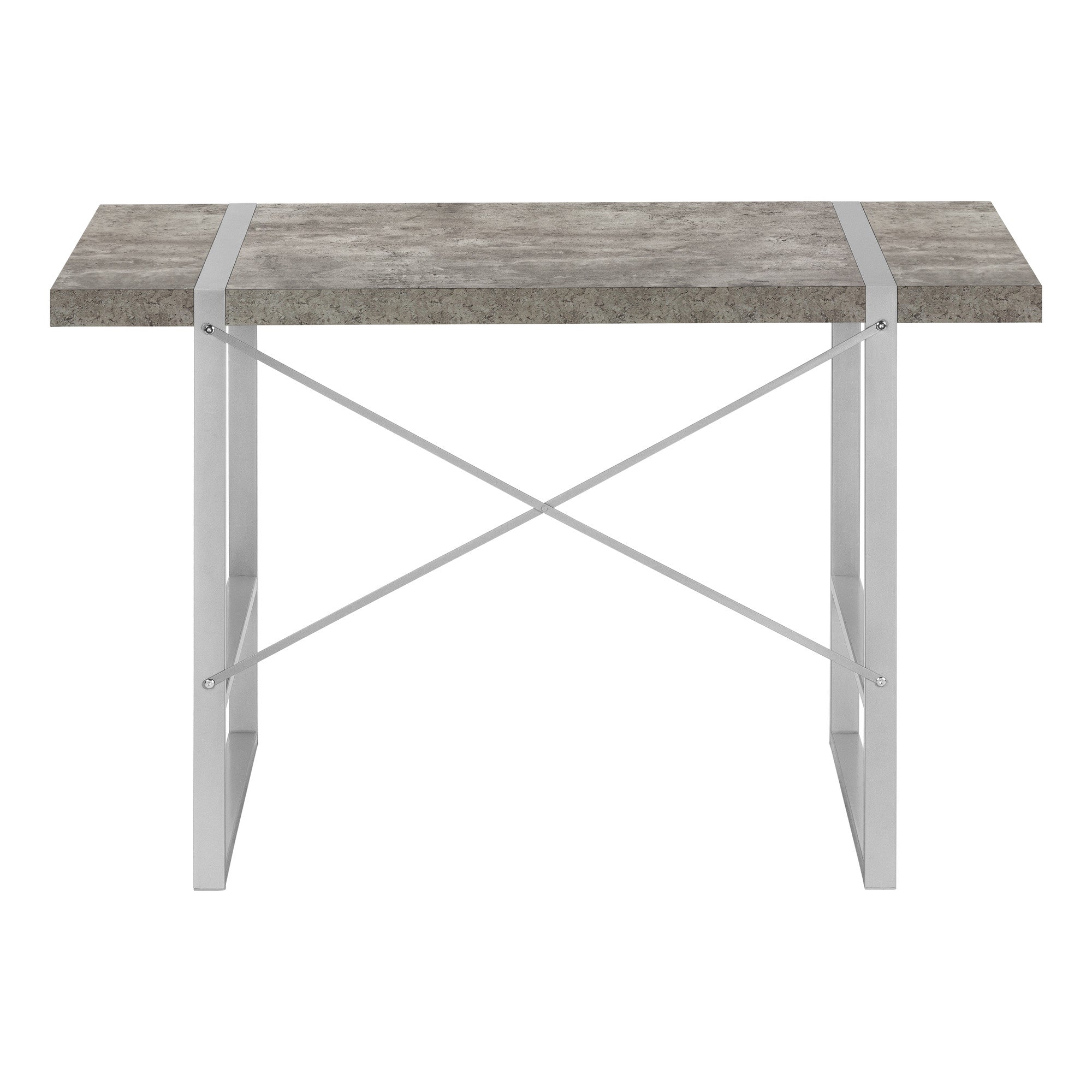 49" Gray and Silver Computer Desk