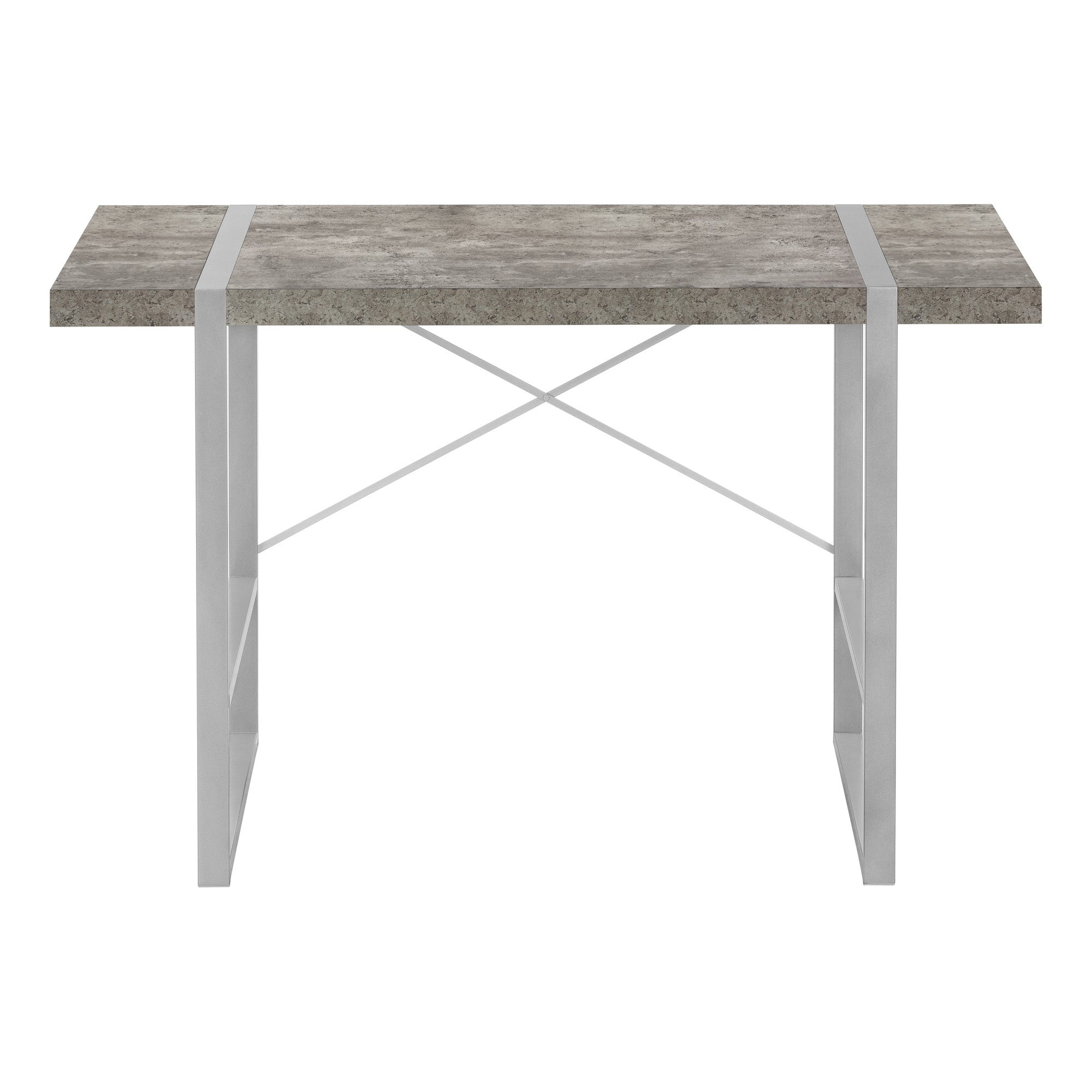 49" Gray and Silver Computer Desk