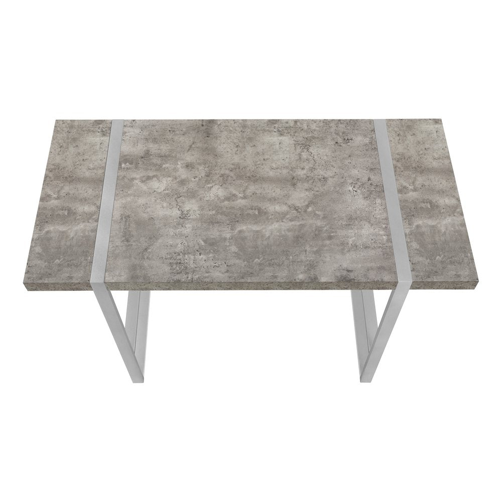 49" Gray and Silver Computer Desk
