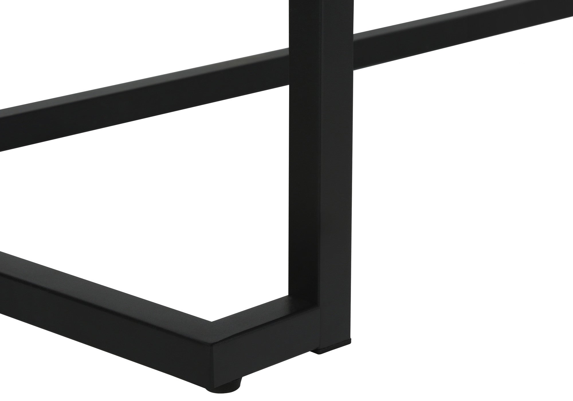 42" White and Black Wood and Metal Sled Computer Desk