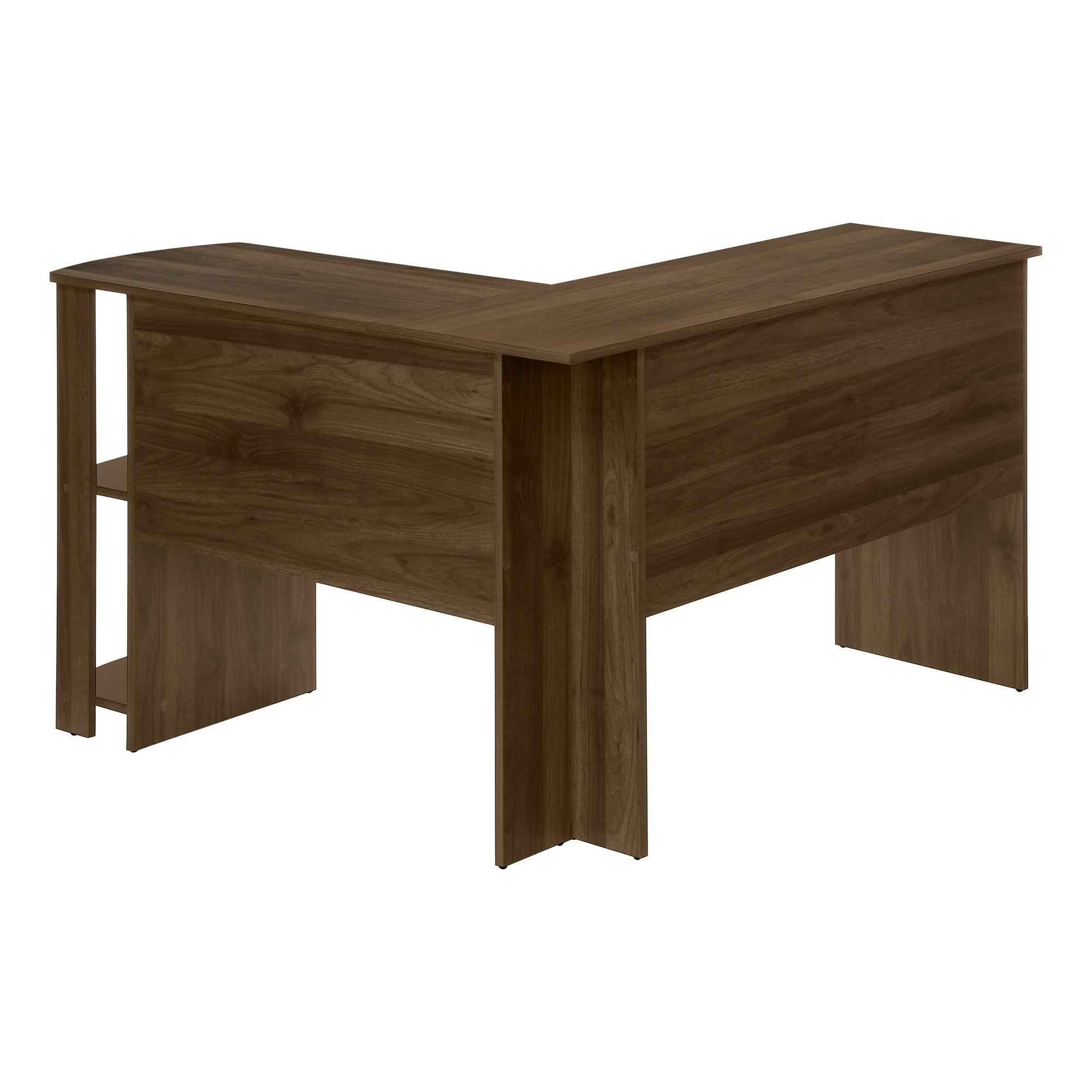 47" Brown Wood Corner Computer Desk