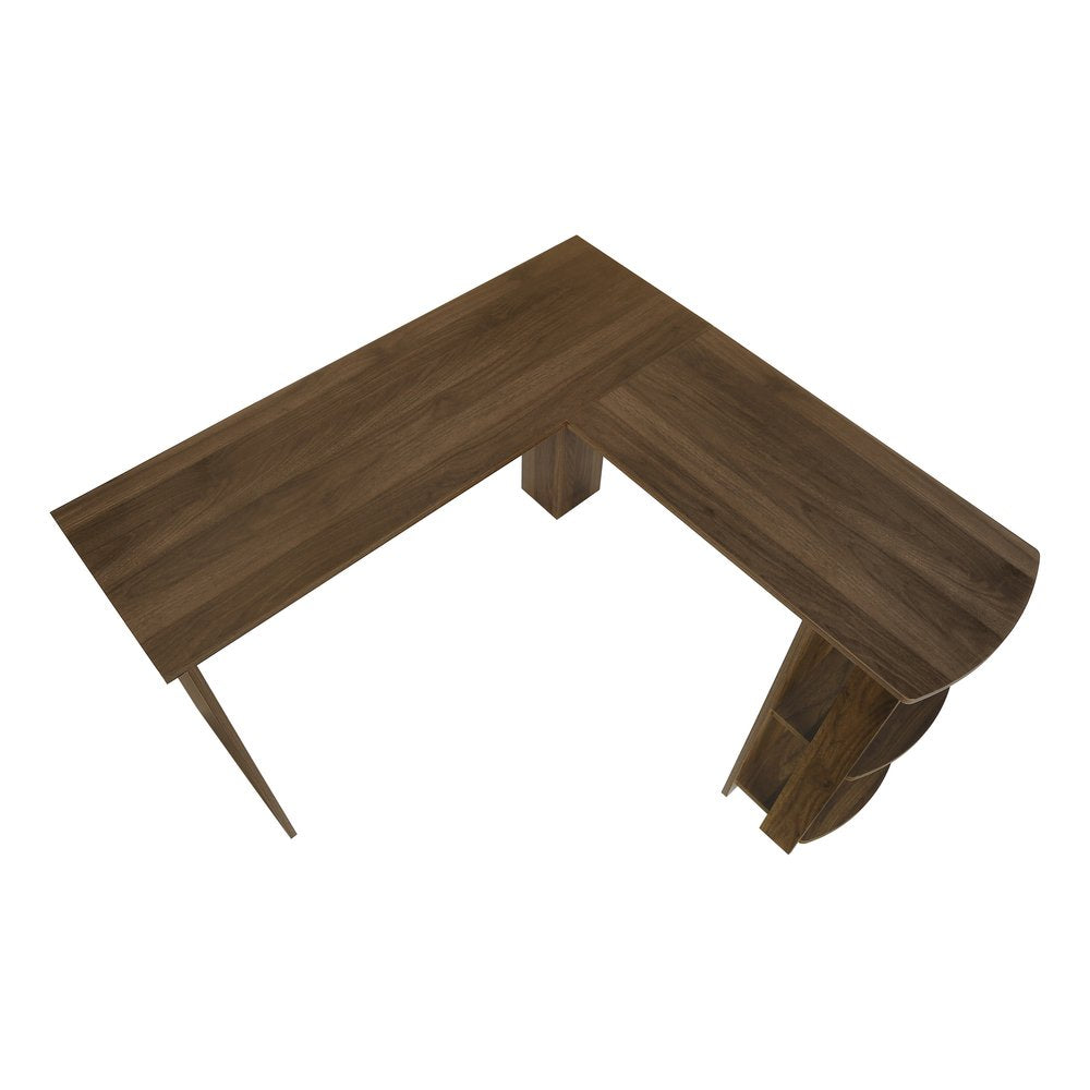 47" Brown Wood Corner Computer Desk