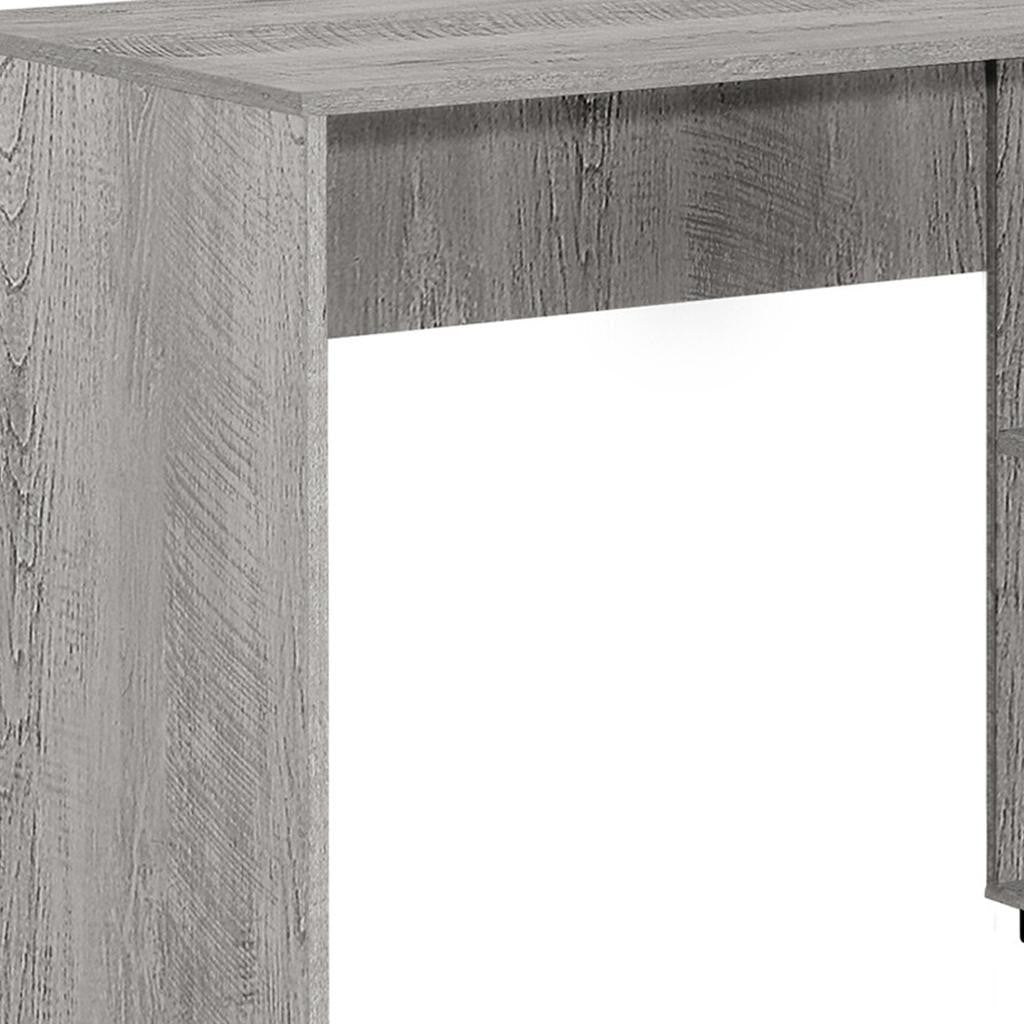 46" Gray Wood L Shape Computer Desk