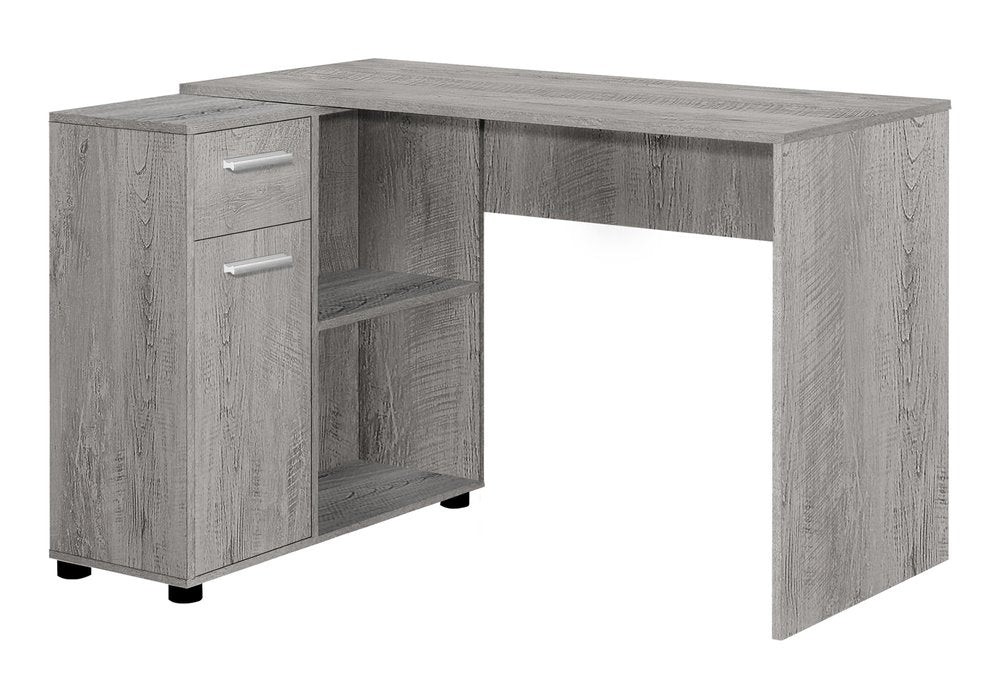 46" Gray Wood L Shape Computer Desk