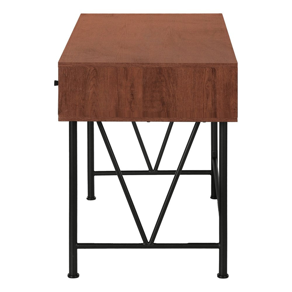 47" Brown and Black Computer Desk With Three Drawers