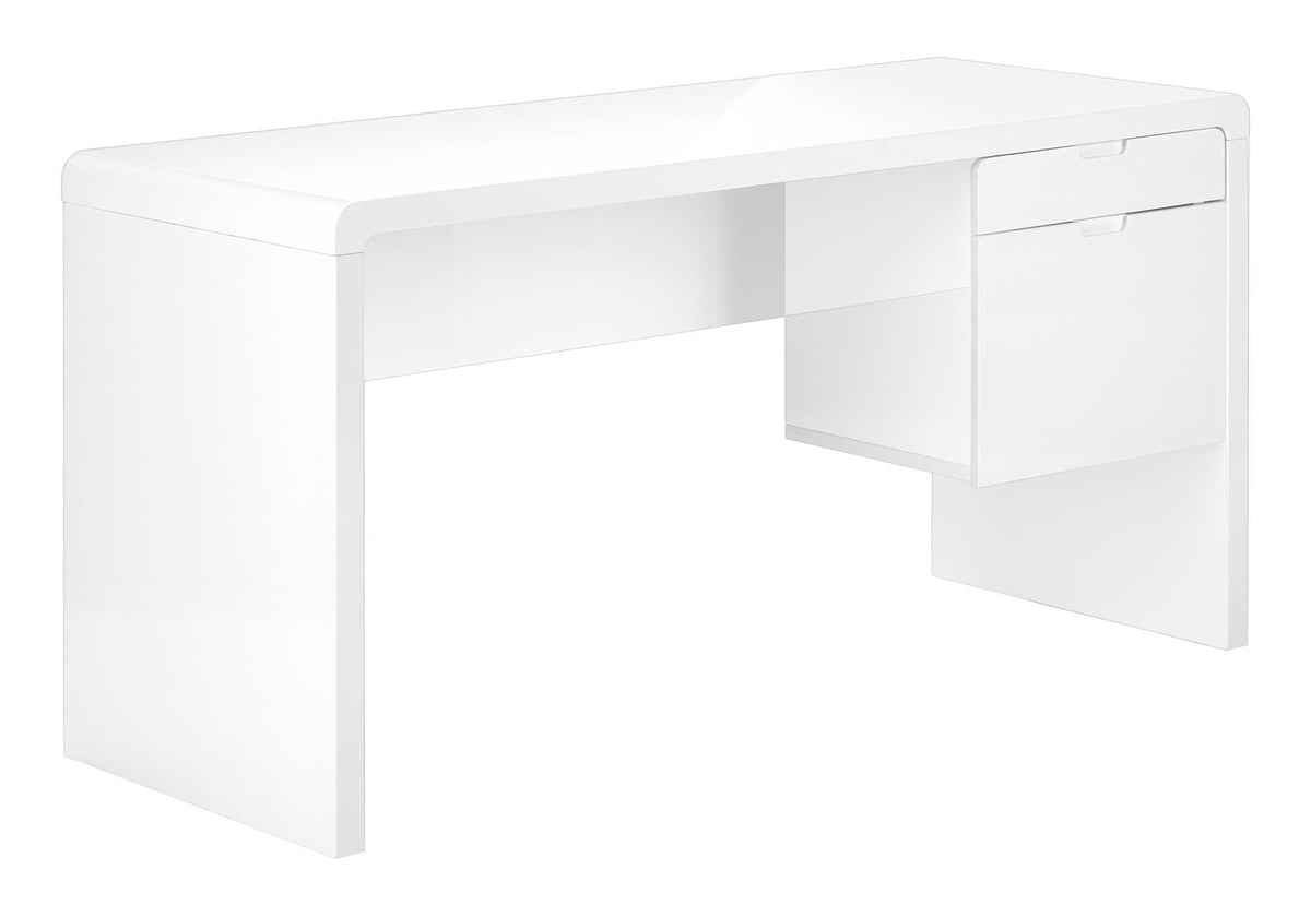 60" White Computer Desk With Two Drawers
