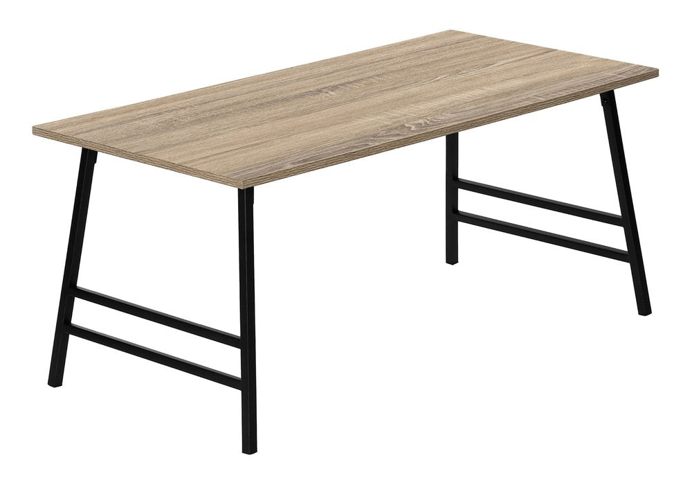 40" Taupe And Black Metal Coffee Table