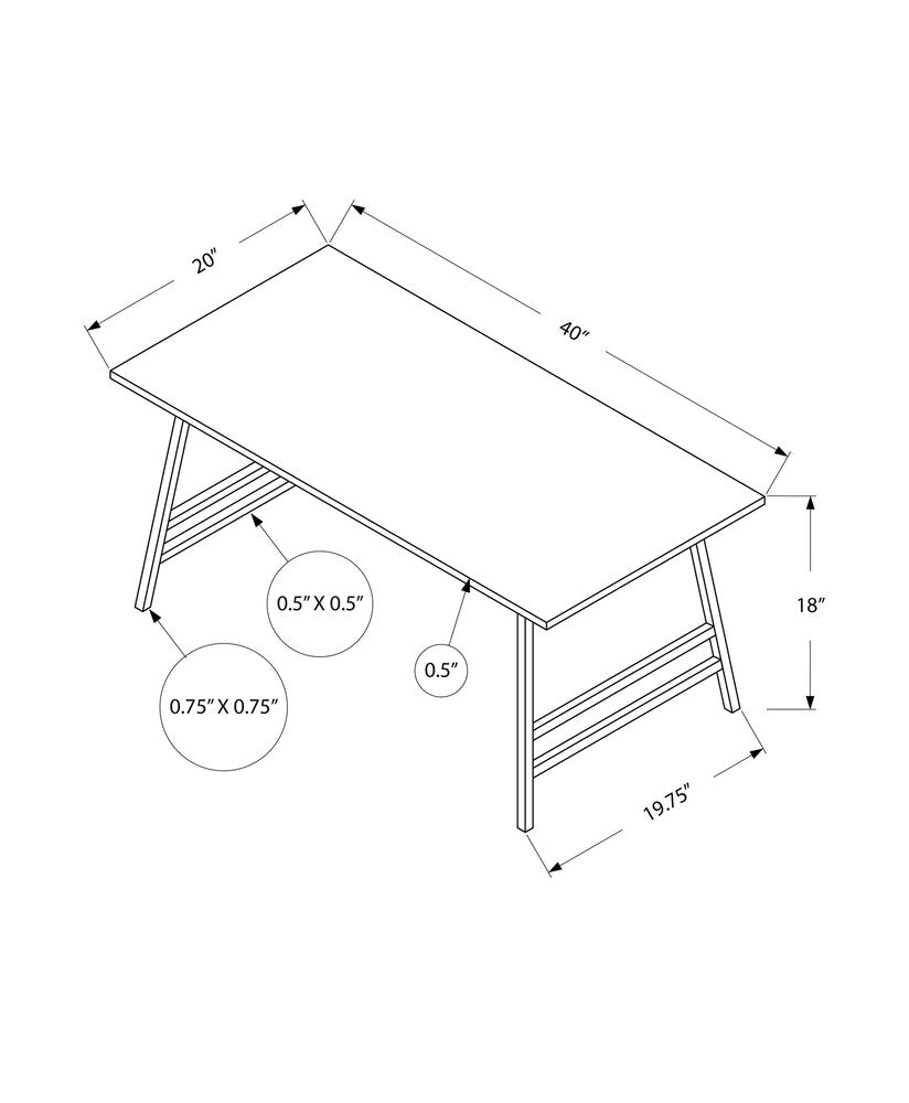 40" Gray And Black Metal Coffee Table