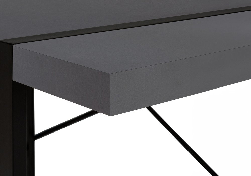 49" Gray and Black Computer Desk