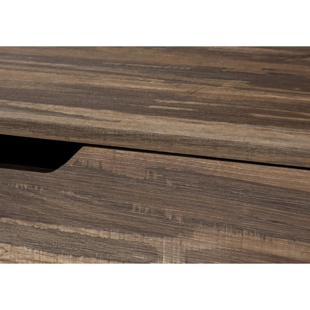 47" Brown and Black Wood and Metal H-Shape Computer Desk With Two Drawers