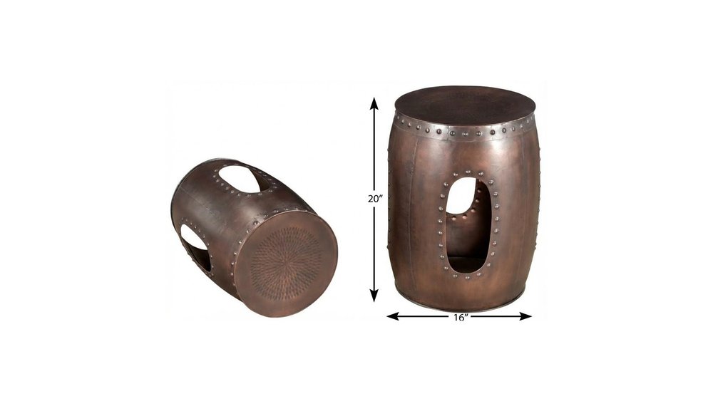 20" Copper Iron Round End Tables