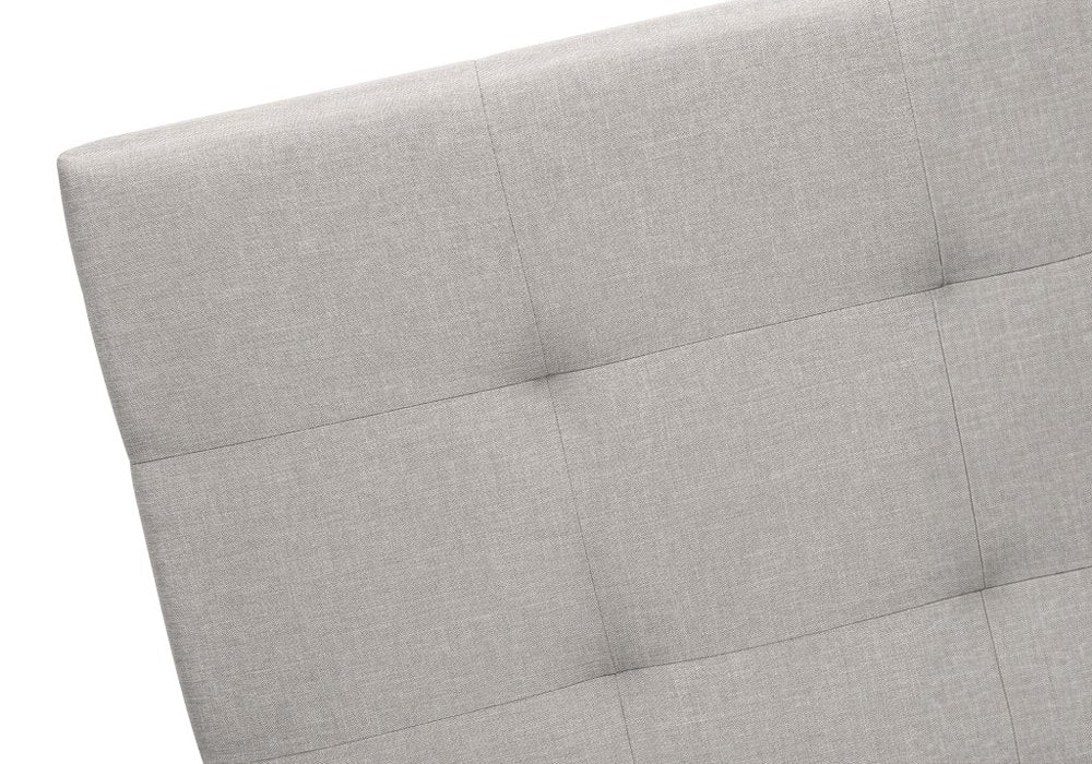 Gray Tufted Linen Upholstered Queen Bed Frame With Drawers