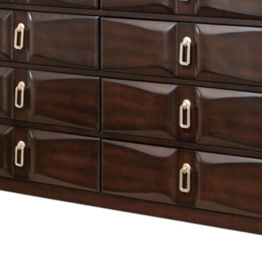 59" Espresso Eight Drawer Double Dresser