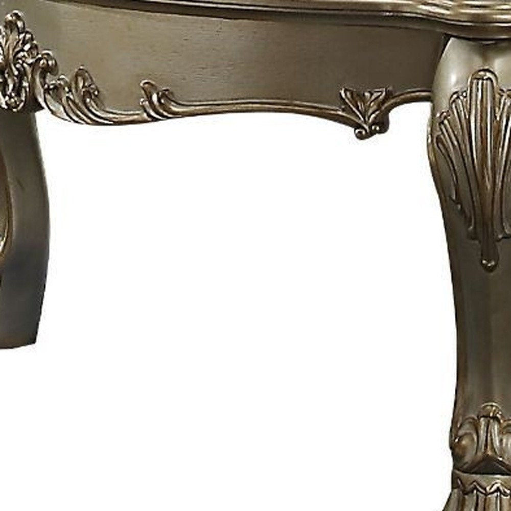 54" Gold and Bone Wood Coffee Table