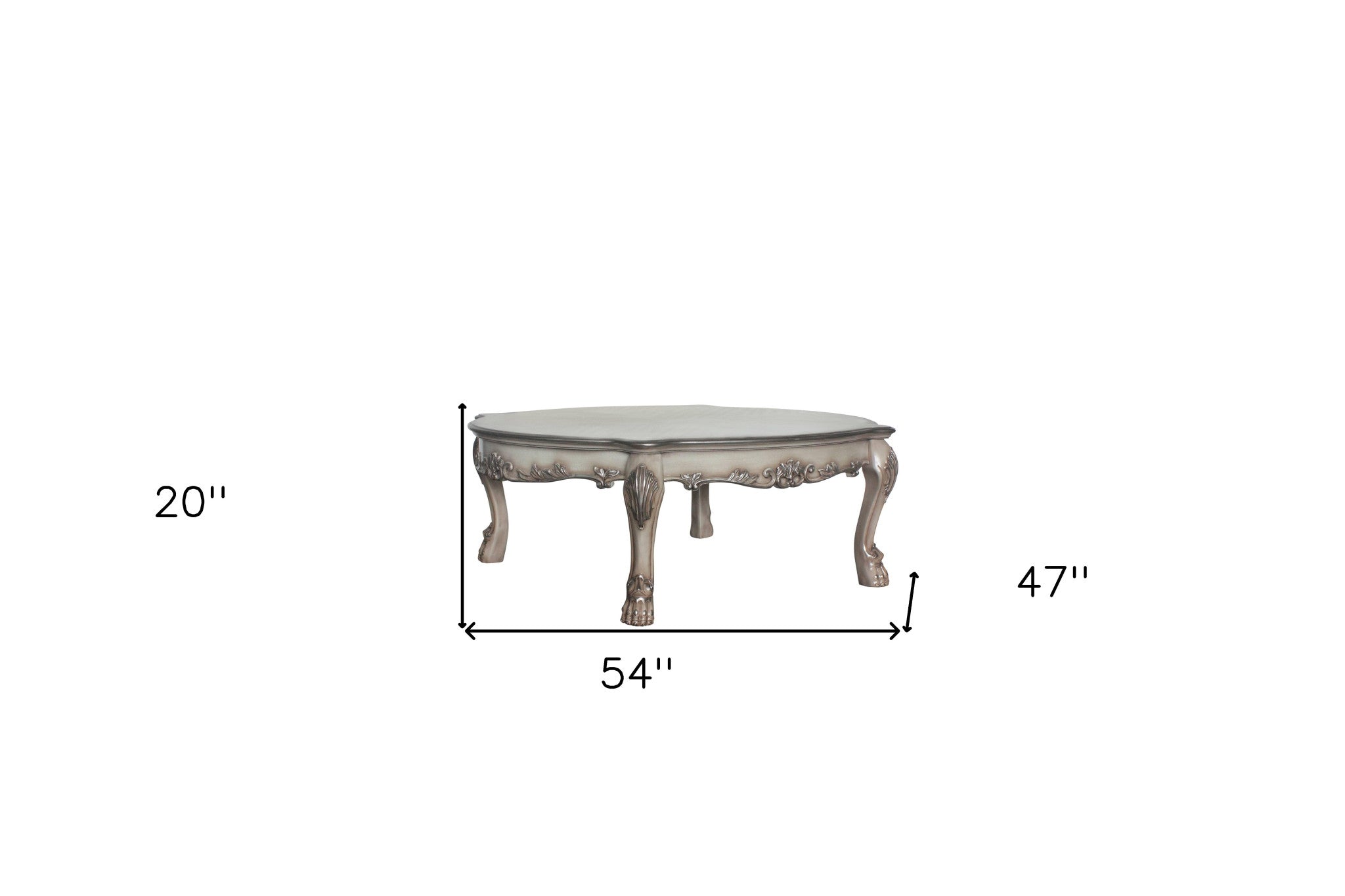 54" Bone Wood Coffee Table