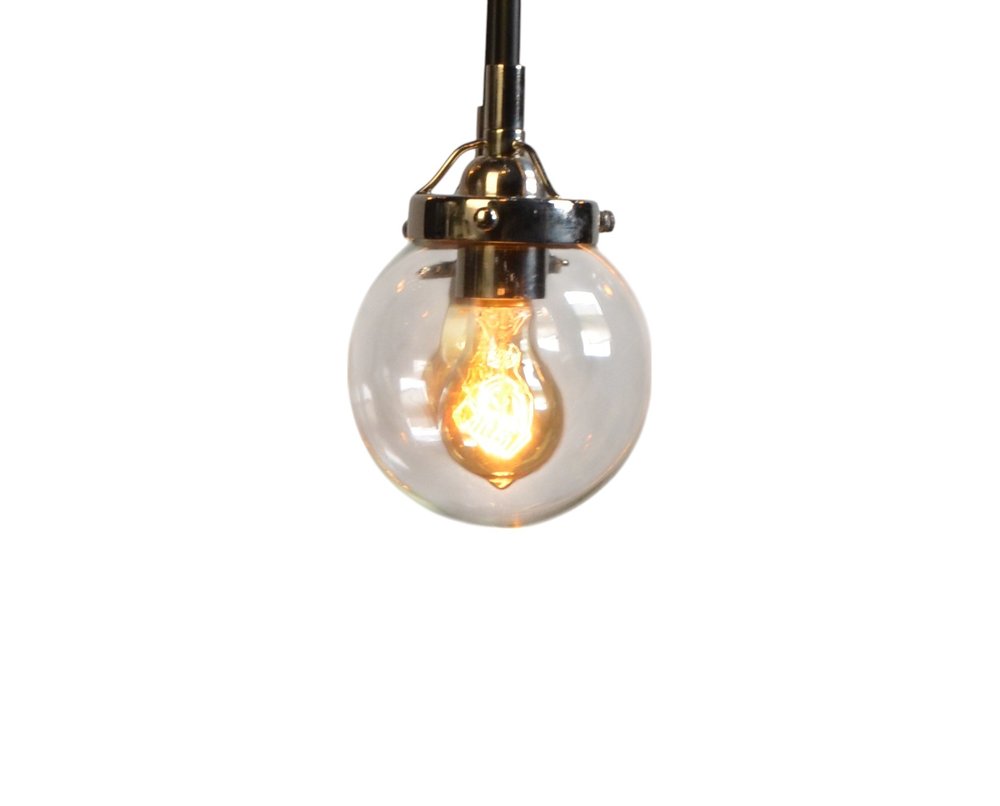 Silver Sputnik Eight Light Metal Chandelier With Clear Shades