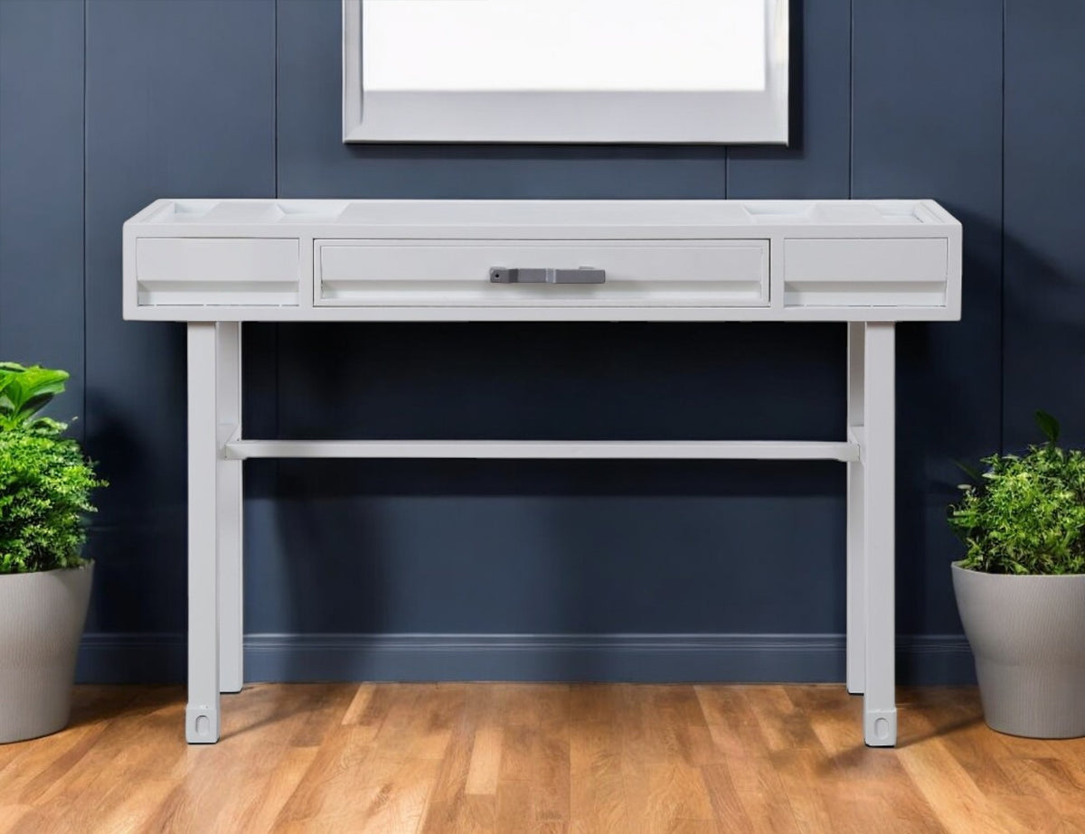 47" White Iron Vanity Table