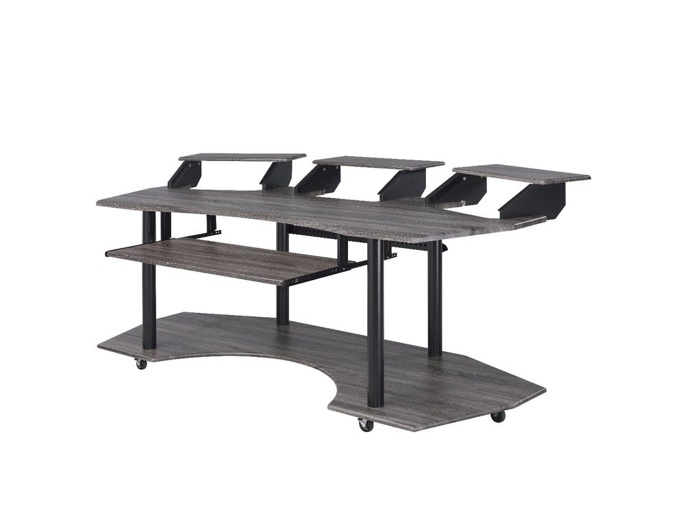 83" Black Music Recording Studio Desk