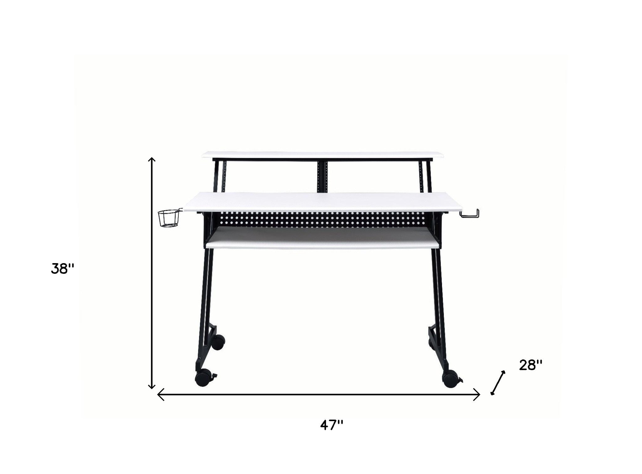 47" White and Black Computer Desk