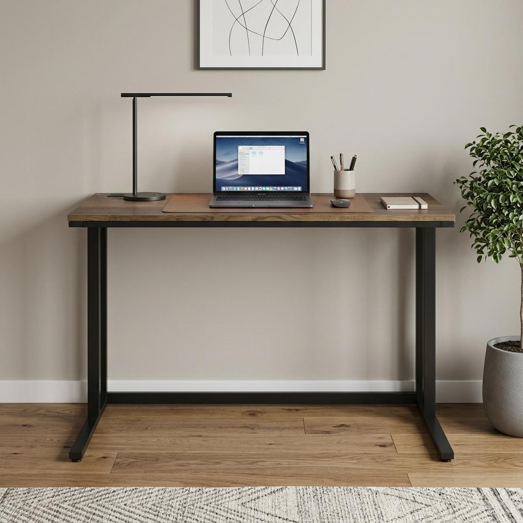 47" Brown and Black Writing Desk