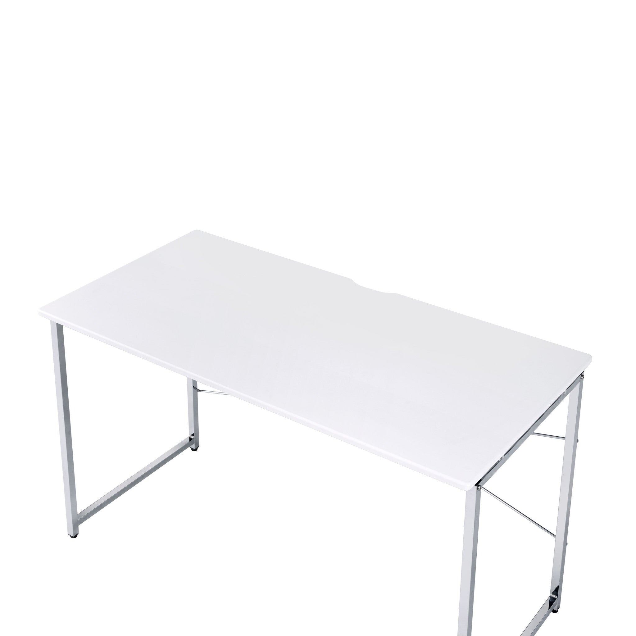 47" White and Silver Writing Desk