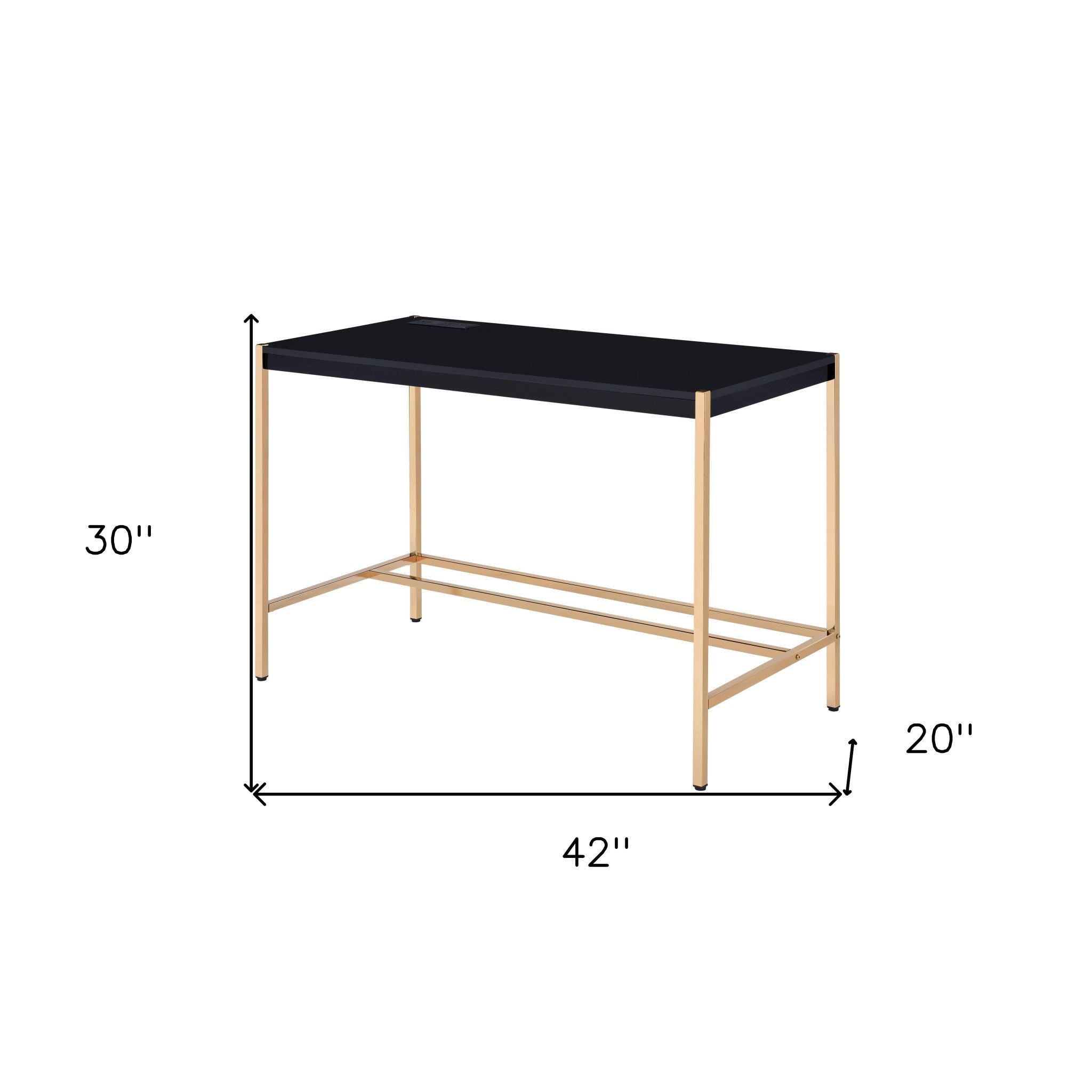42" Black and Gold Writing Desk