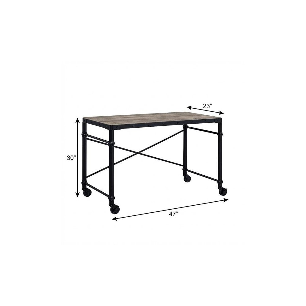 47" Brown and Black Writing Desk