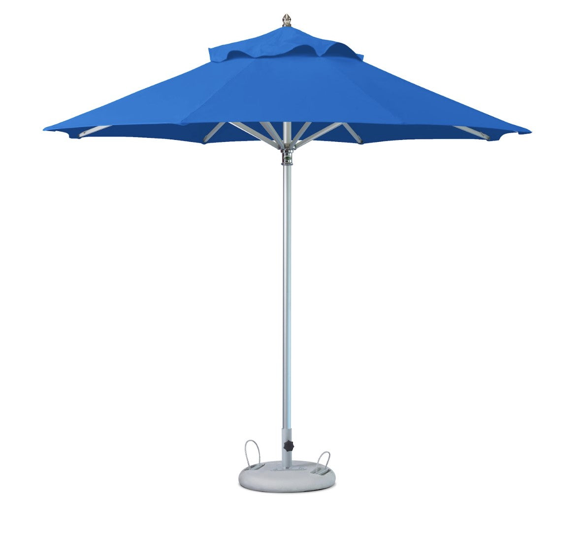 10' Blue Polyester Round Tilt Cantilever Patio Umbrella with Stand