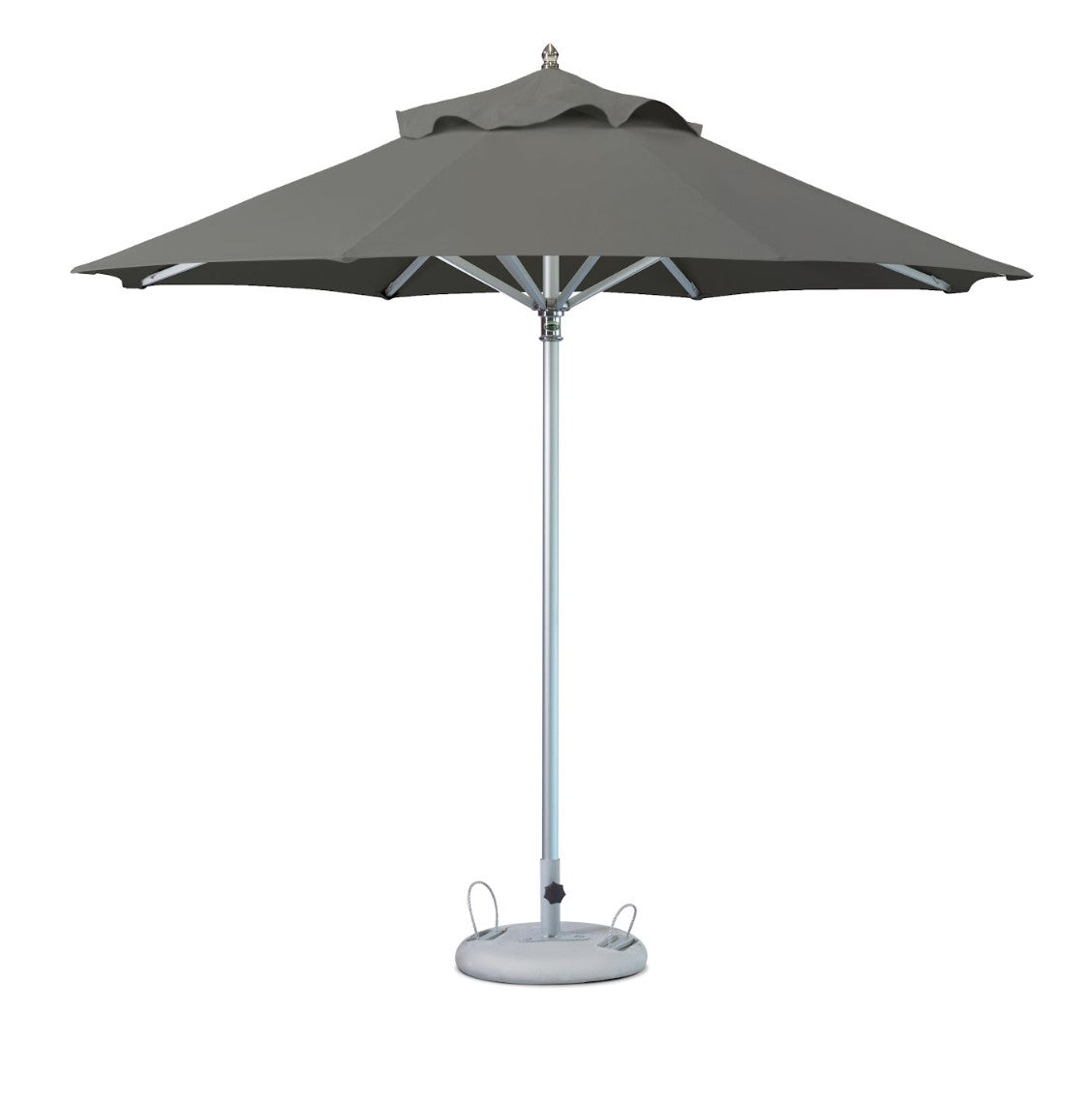 10' Charcoal Polyester Round Tilt Cantilever Patio Umbrella with Stand