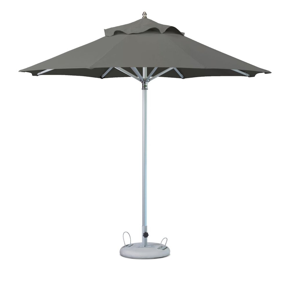 10' Charcoal Polyester Round Tilt Cantilever Patio Umbrella with Stand