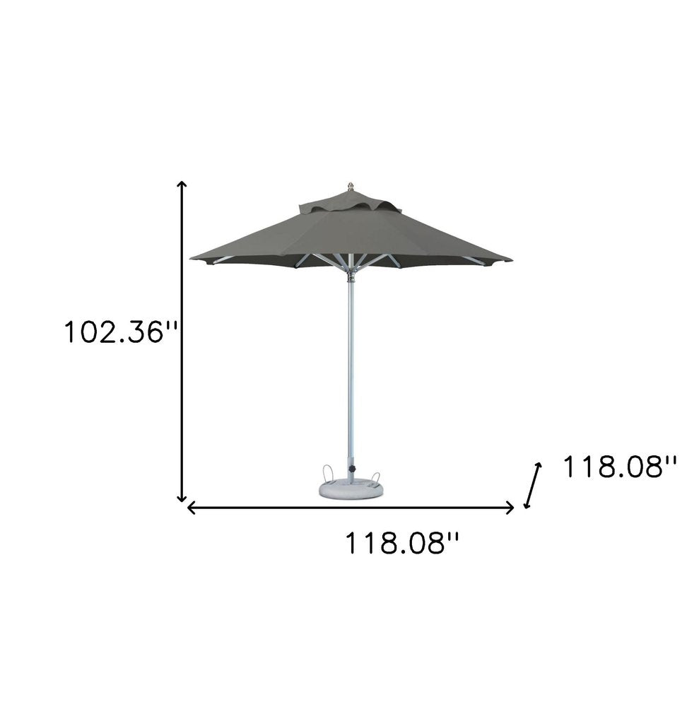 102" Charcoal Polyester Round Market Patio Umbrella