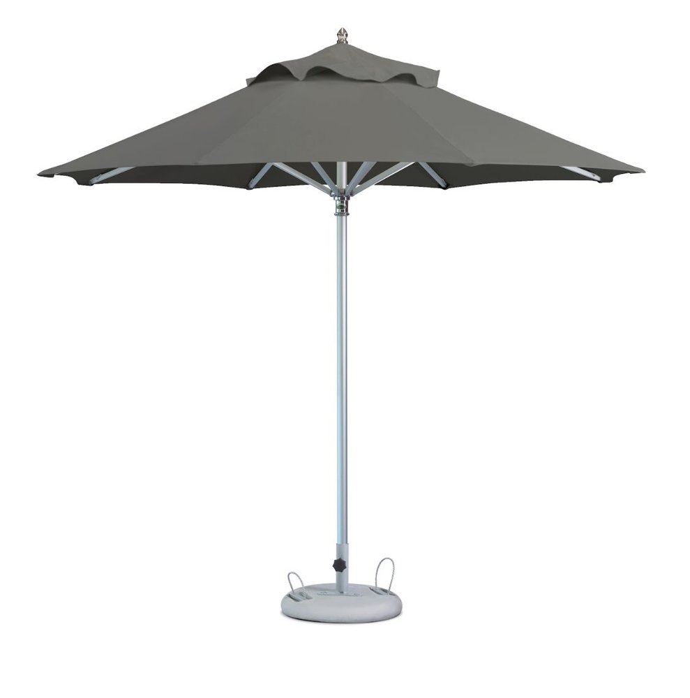102" Charcoal Polyester Round Market Patio Umbrella