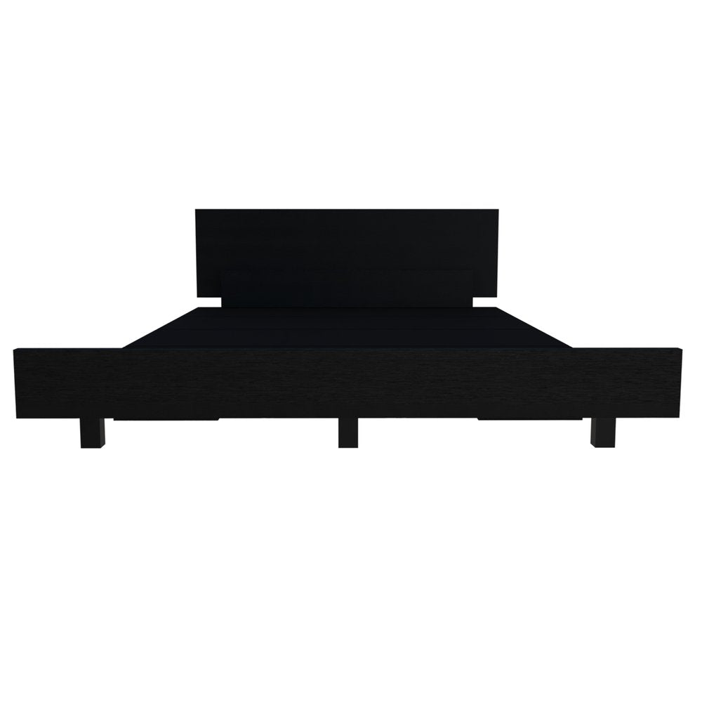 Black Distressed Wood Twin Bed Frame