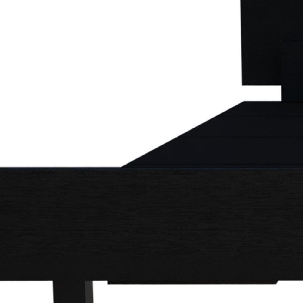 Black Distressed Wood Twin Bed Frame