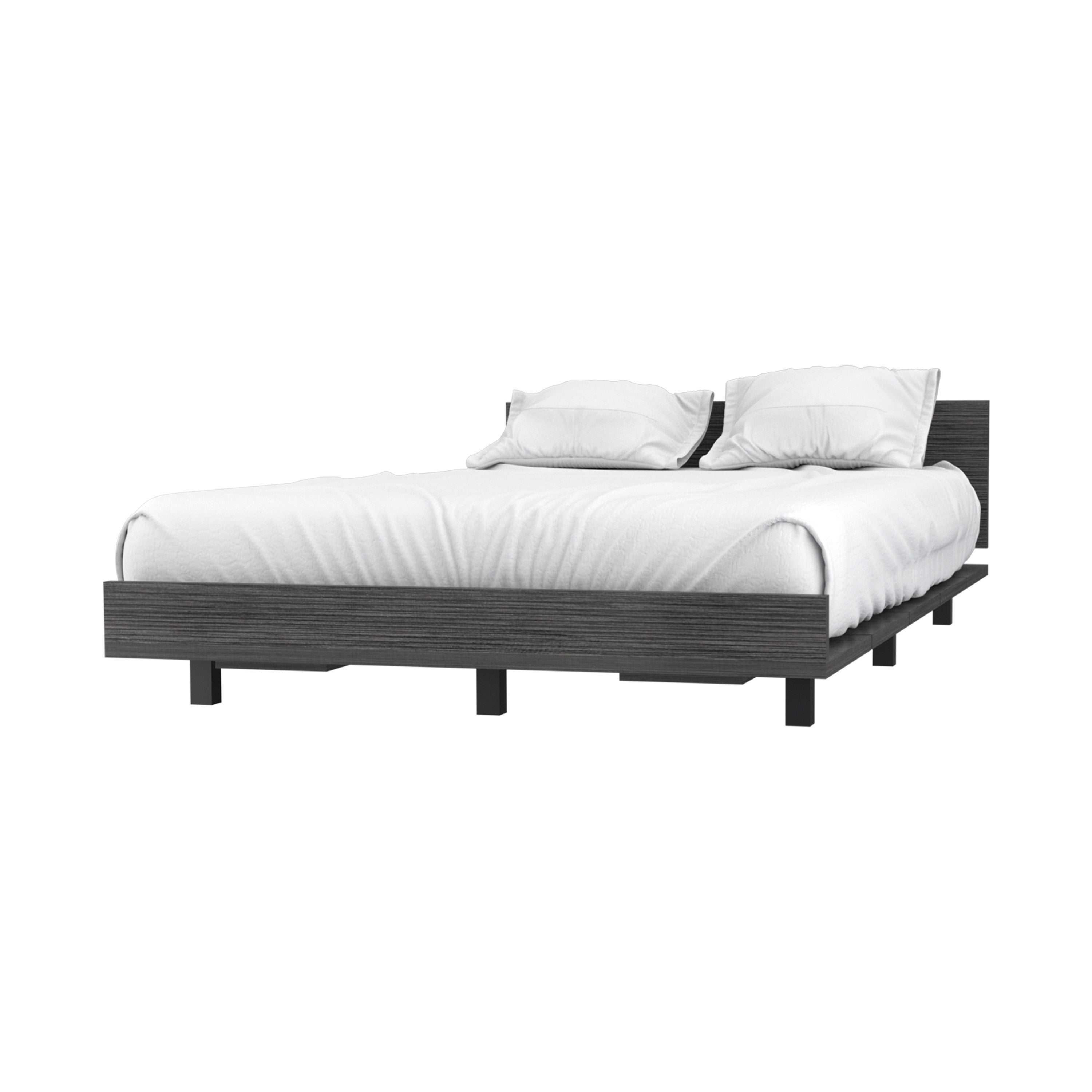 Smoky Black Wood Twin Bed Frame