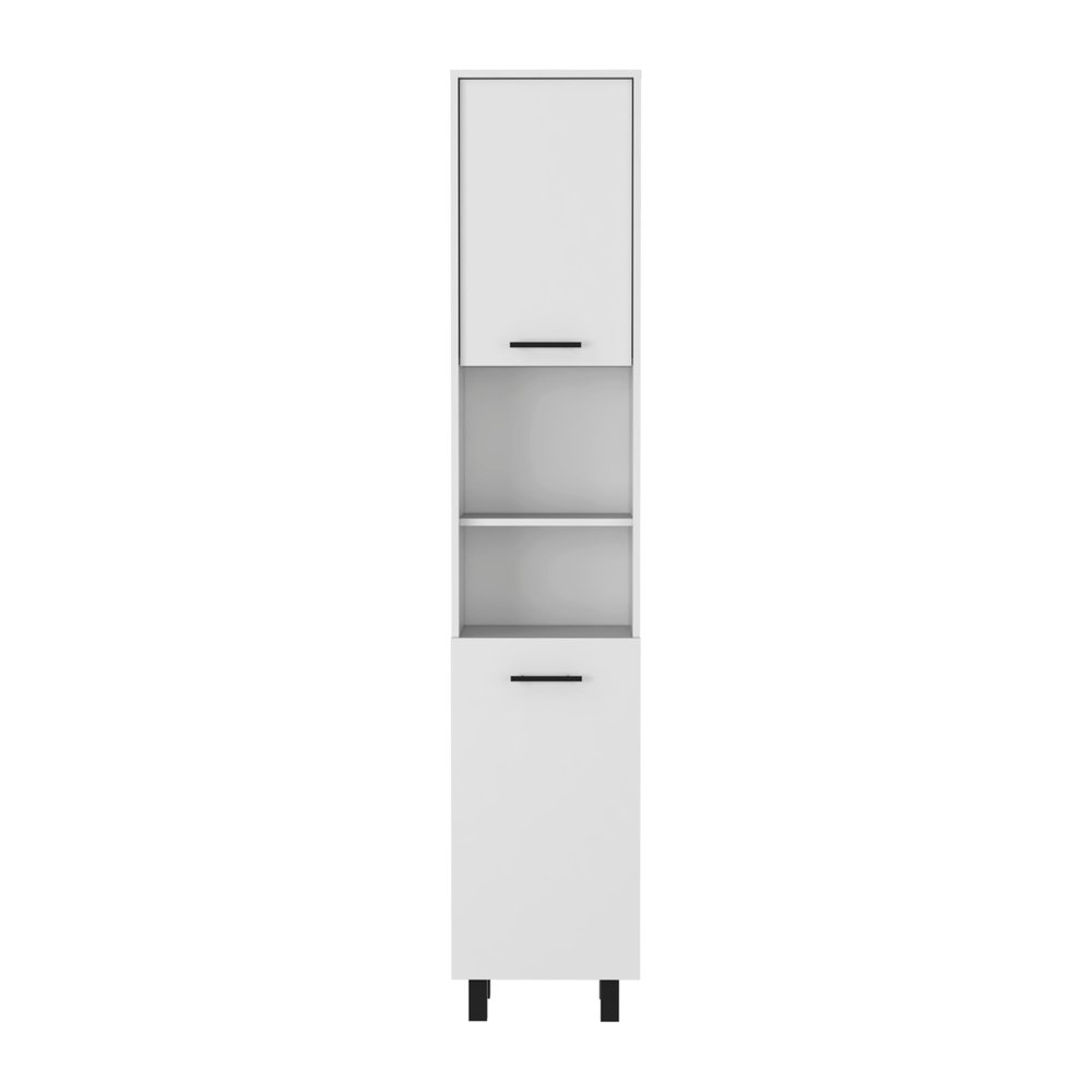 41" Natural and White Wood Flat Door Kitchen Island Set With Storage