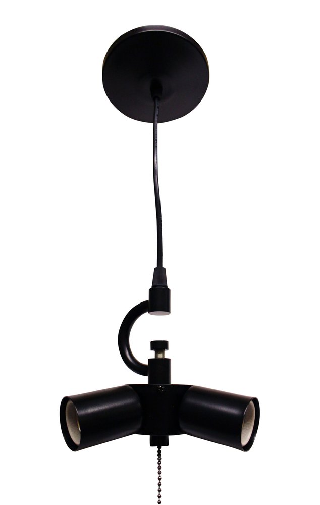 Black Bulb Three Light Metal Chandelier