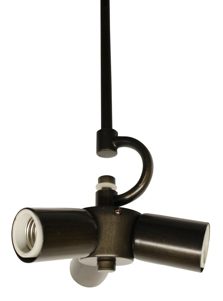 Bronze Bulb Three Light Metal Chandelier