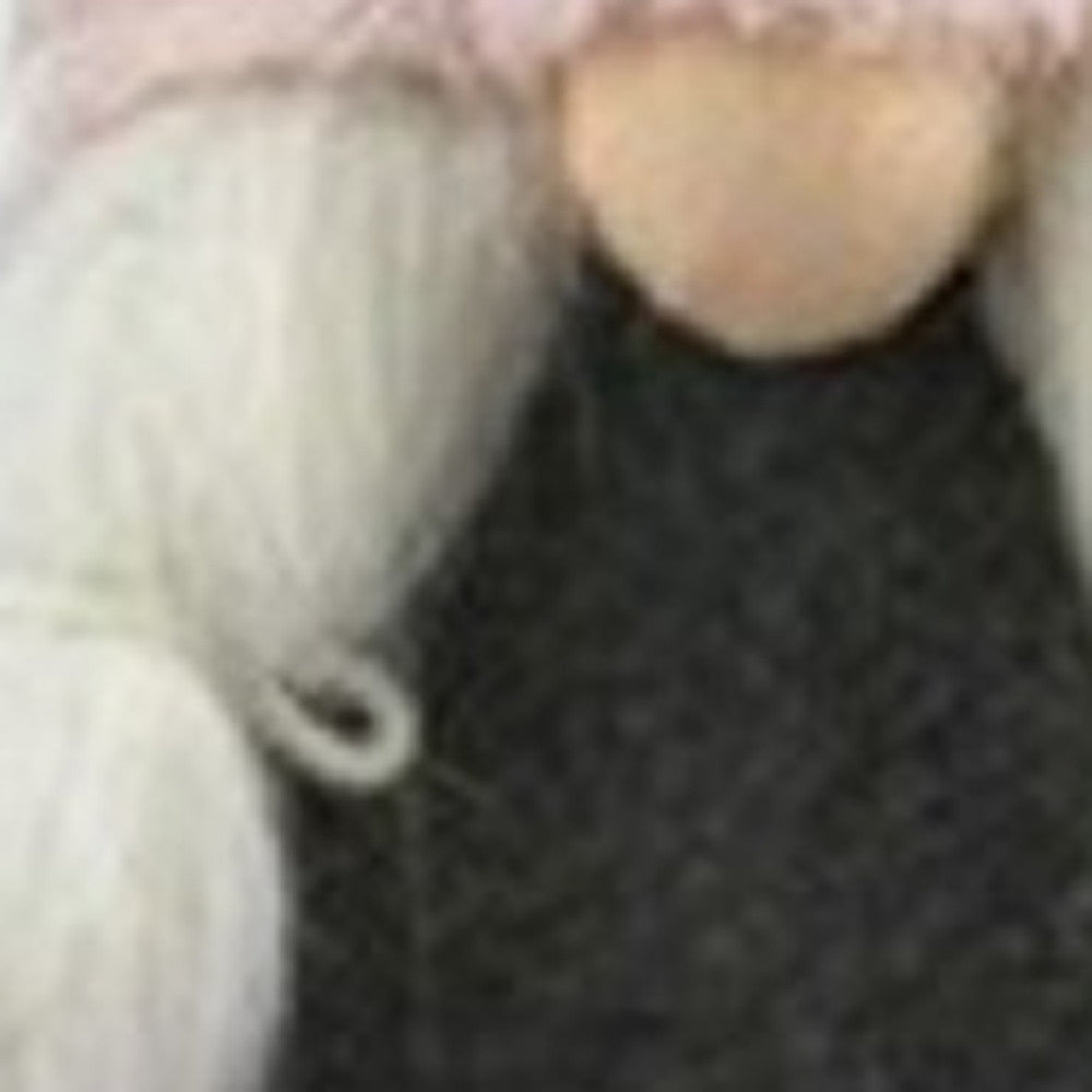 20" Gray and Pink Fabric Easter Standing Gnome Tabletop Sculpture