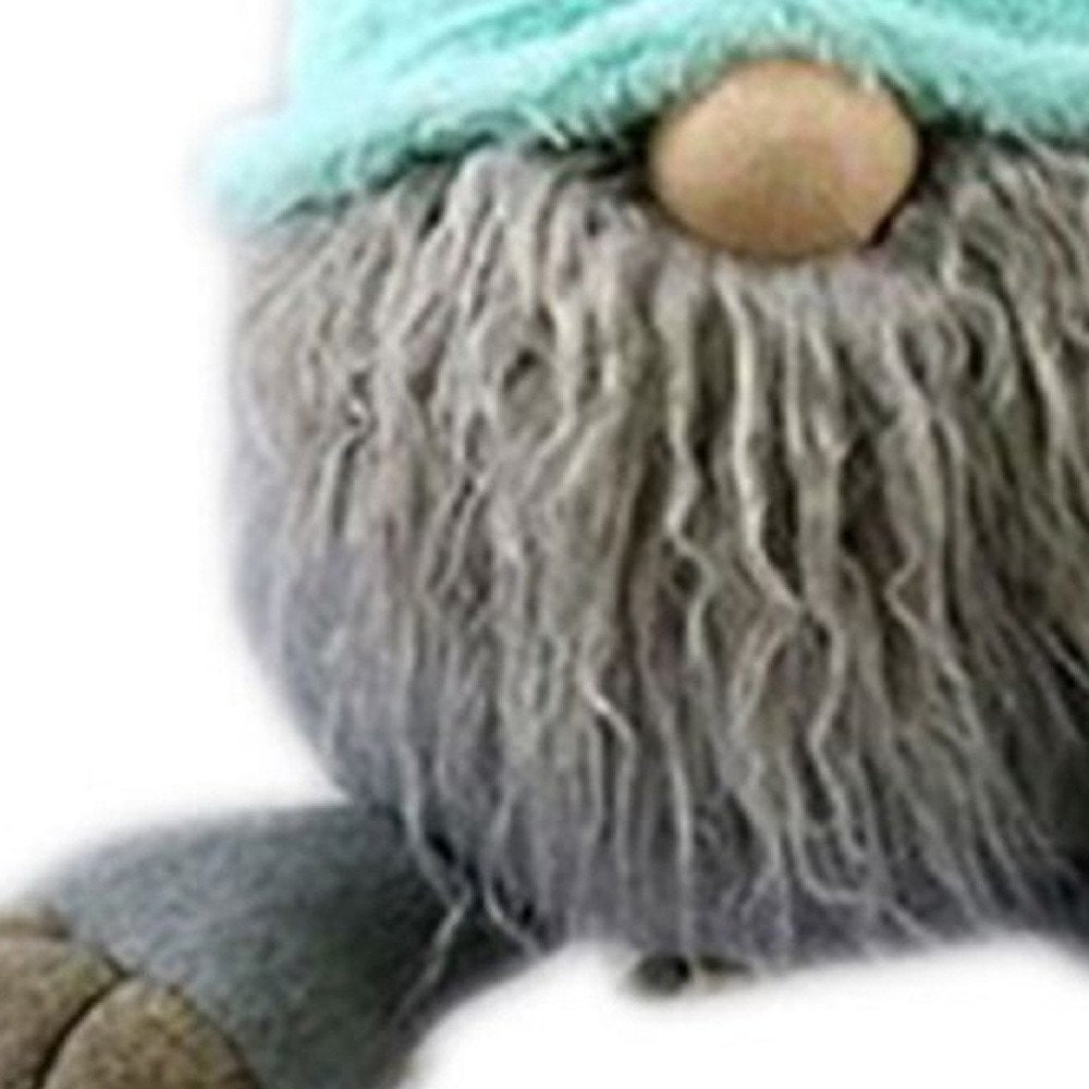 19" Blue and Gray Fabric Easter Standing Gnome Tabletop Sculpture