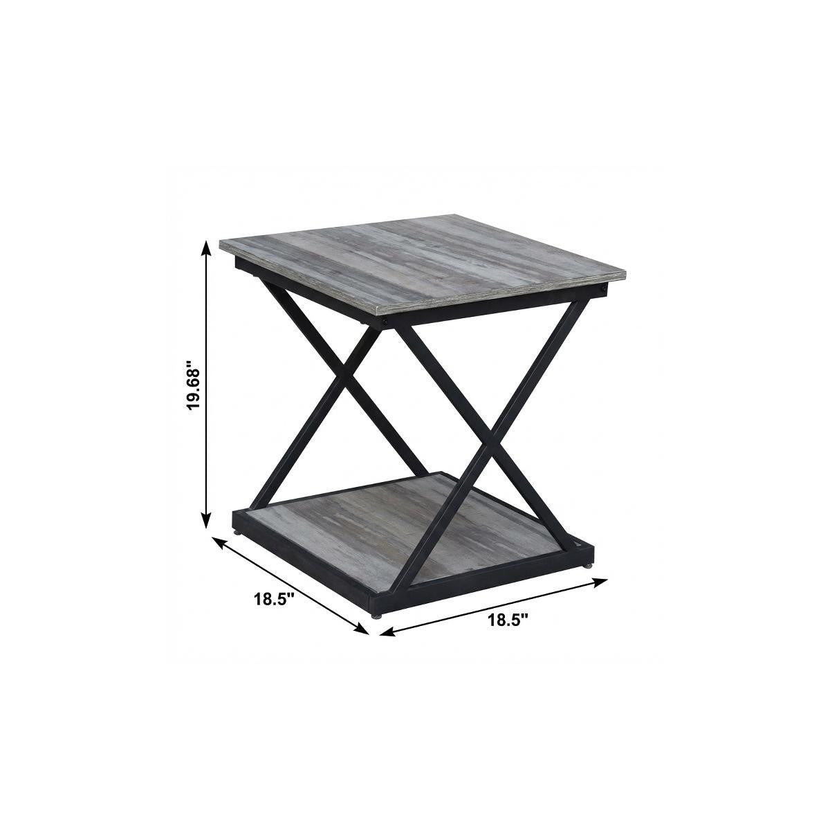 20" Black And Brown Manufactured Wood Square End Table