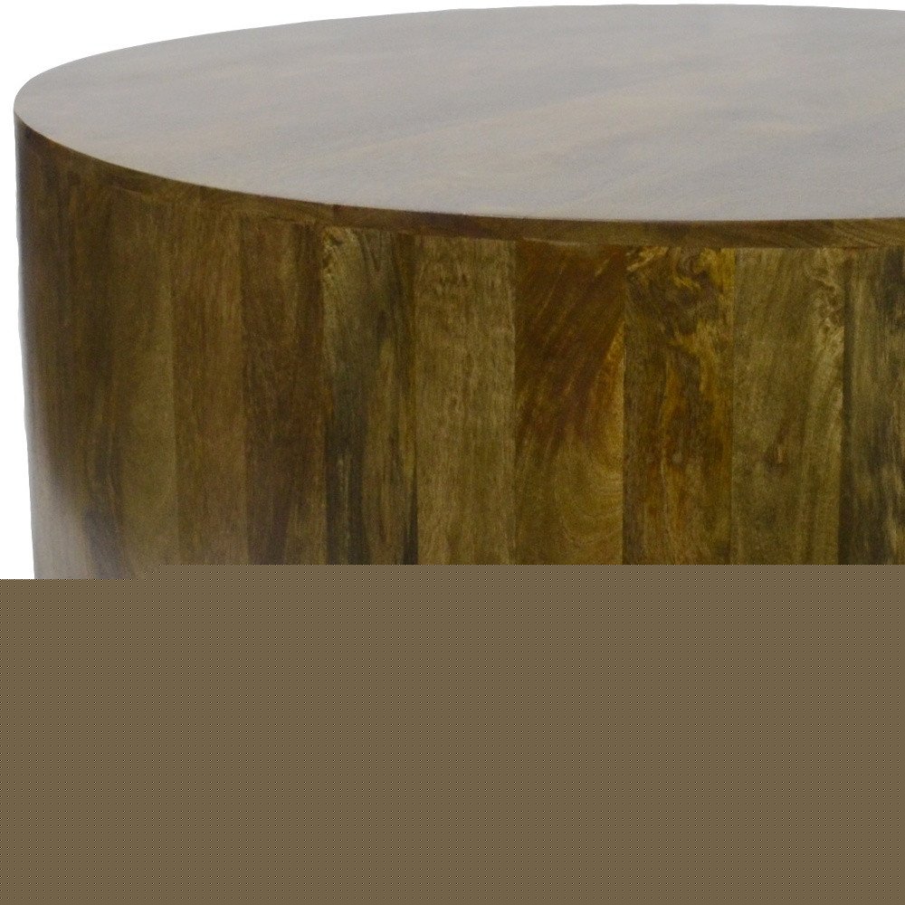 42" Brown Solid Wood Round Coffee Table