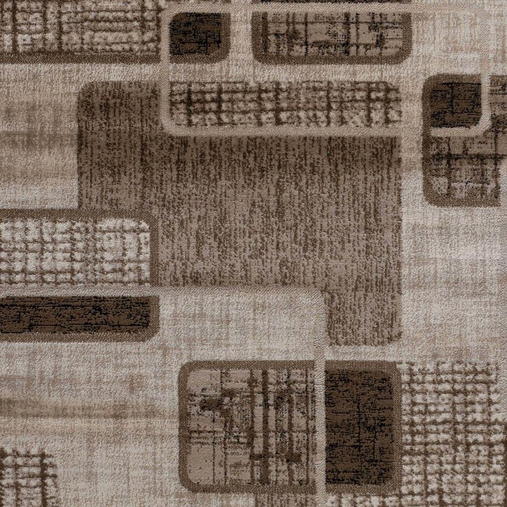 7' X 10' Brown Geometric Area Rug